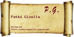 Patkó Gizella névjegykártya